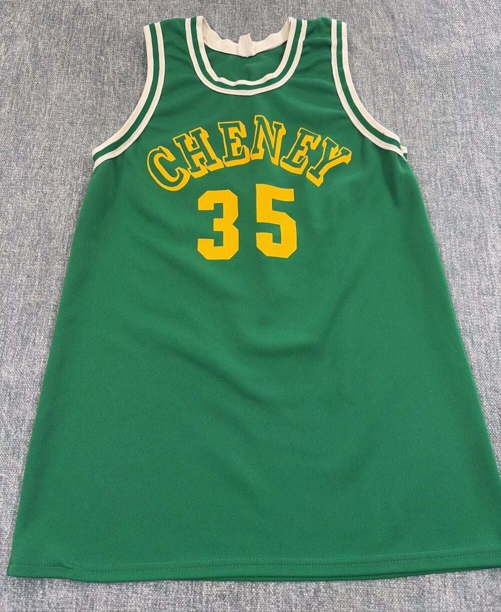 Vintage Cheney State University Basketball Jersey #35 Green Gold